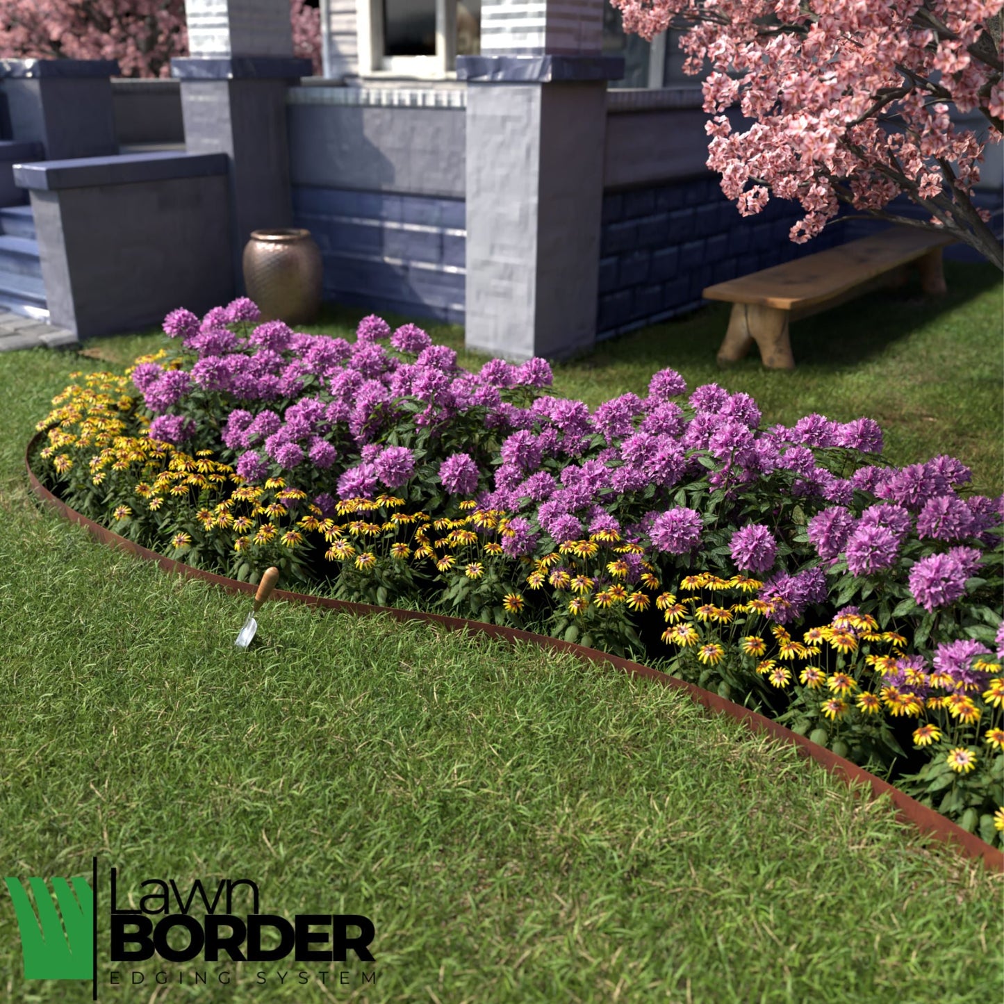 Hammer In Cor-Ten Lawn Edging System