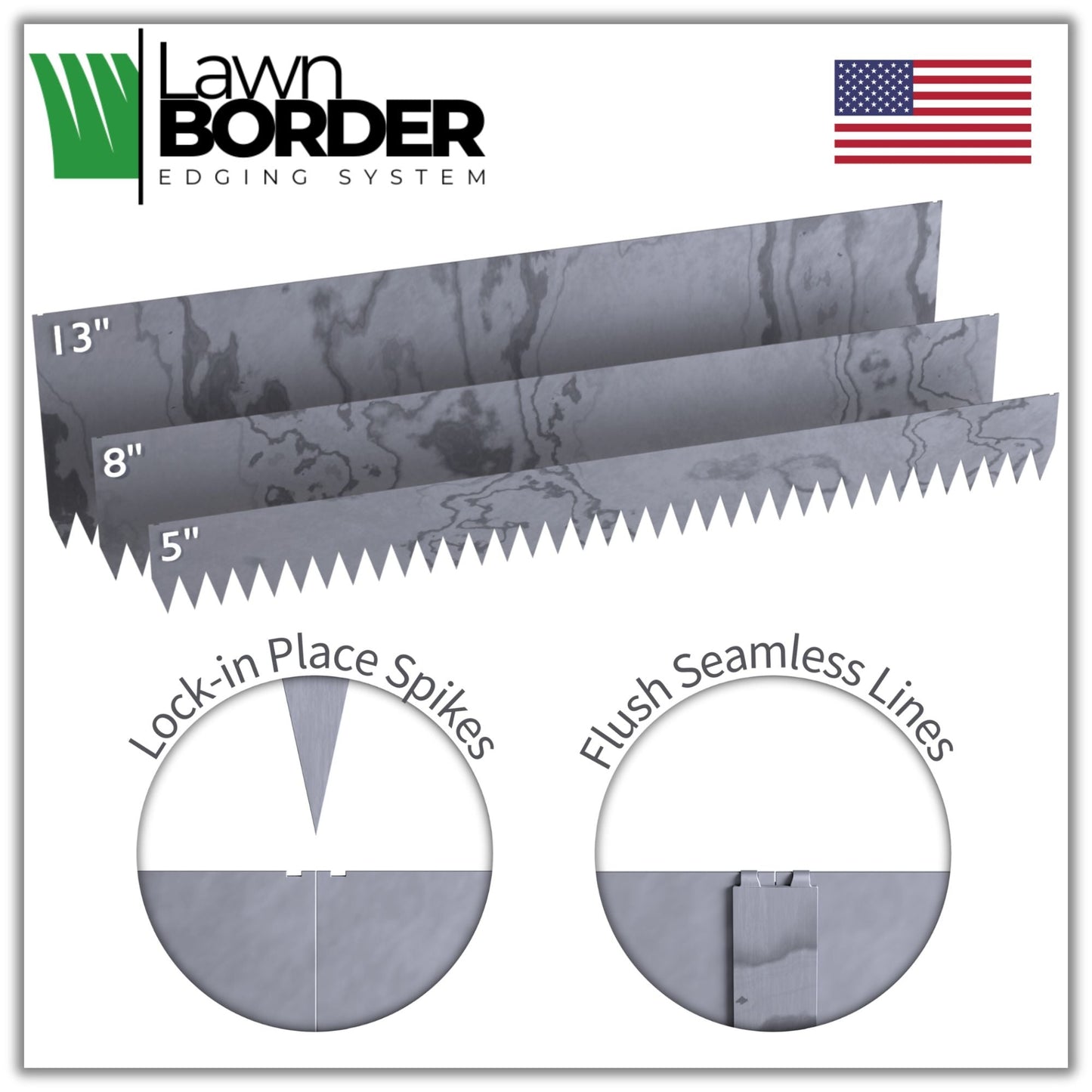Hammer In Cor-Ten Lawn Edging System